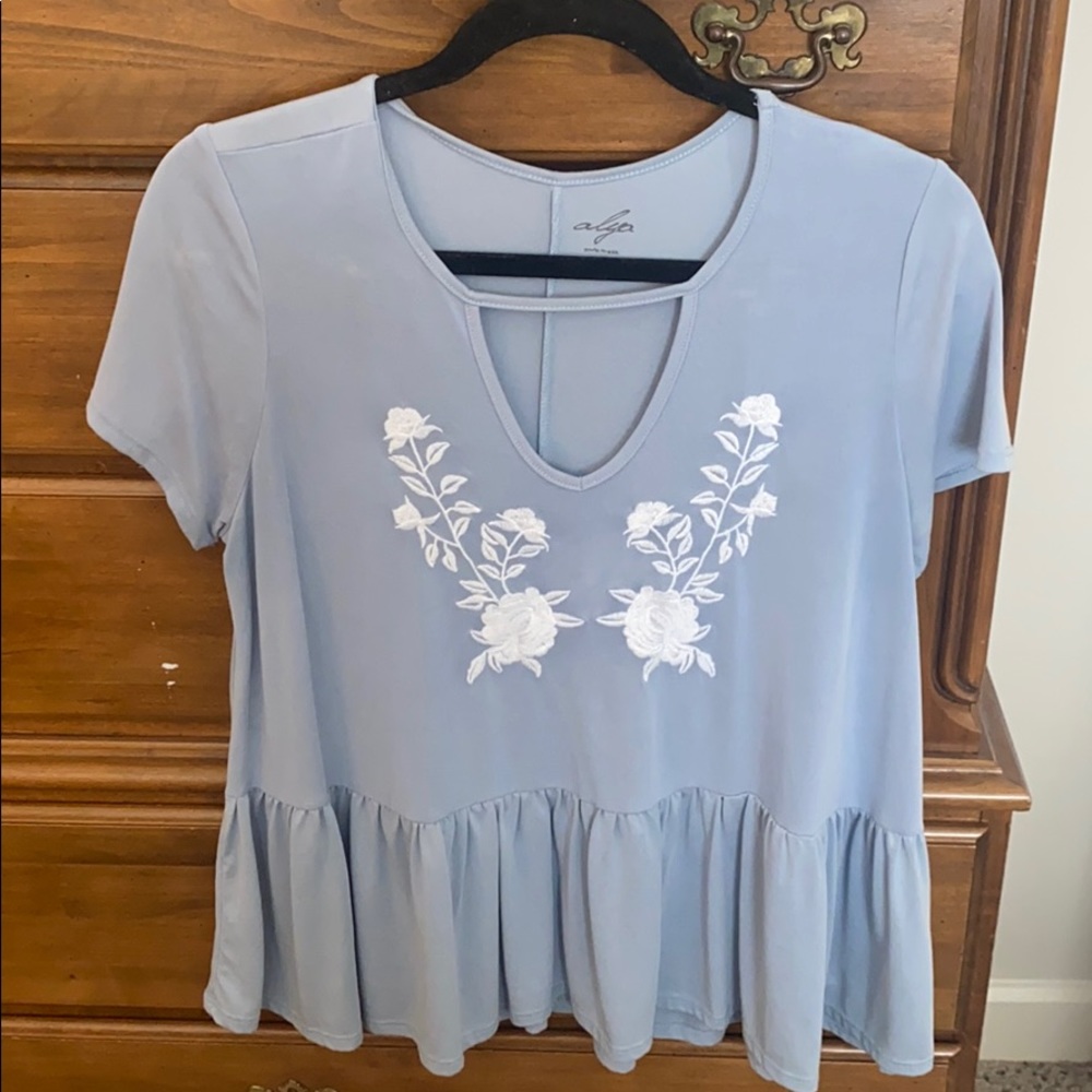 Cute blue peplum top